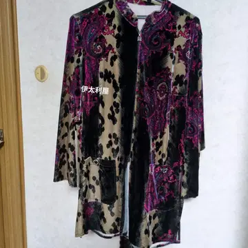 이타리야 벨로아 레오파드 무늬 페이즐리 자켓