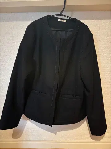 블랙 노카라 자켓 L 사이즈