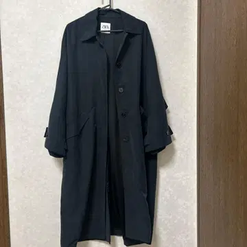 ZARA 다크 네이비 롱 코트 L