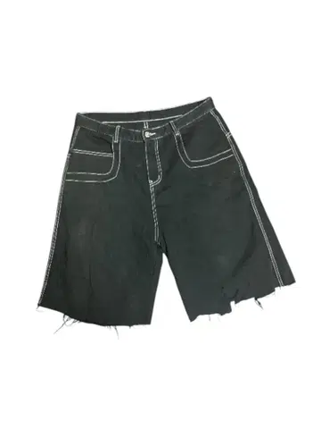 캐주얼 블랙 숏팬츠 데미지 가공