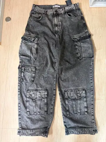 ZARA 카고 데님 팬츠 와이드 팬츠