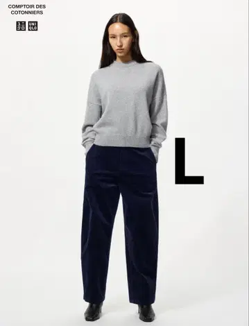 유니클로 코듀로이 커브 팬츠 네이비 L