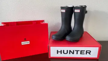 HUNTER 블랙 장화 버클 포함