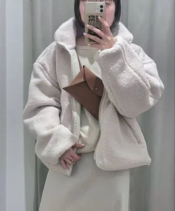 리버서블 보아 블루종 화이트