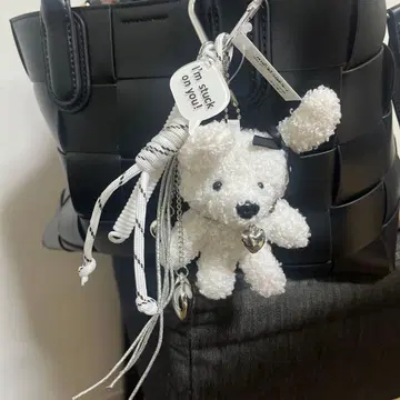 주렁주렁 키링 화이트 곰 키링 스트랩 포함