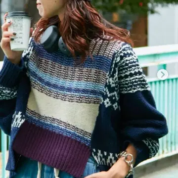 etsinta 에신타 리메이크 숏 자카드 니트 새상품급