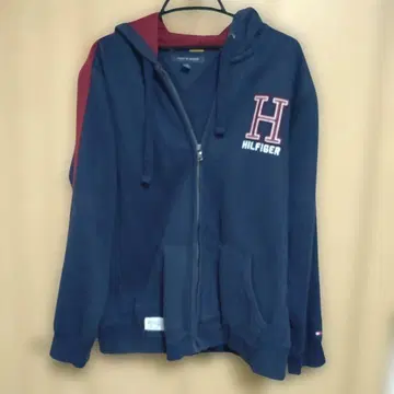 HILFIGER 네이비 풀 집업 후드티