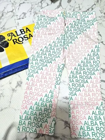 ALBA ROSA 로고 프린트 캐주얼 팬츠