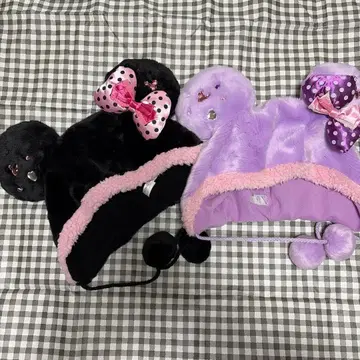 미니 팬캡 (블랙 보라색)