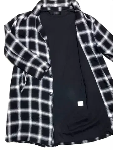 얇은 소재 잭 로즈 Luv maison 옴브레 체크 숄 코트