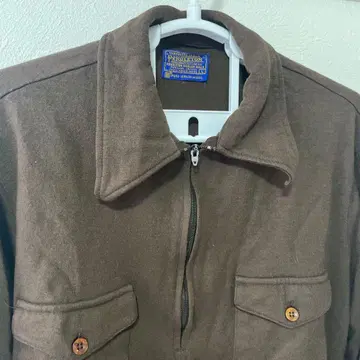 레어 펜들턴 60년대 하프 지퍼 긴팔 셔츠 브라운