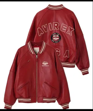 AVIREX 가죽 자켓 바시티 자켓