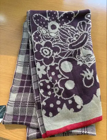 올레볼레 브라 알베로베로 꽃무늬&체크 머플러, 스톨 대형