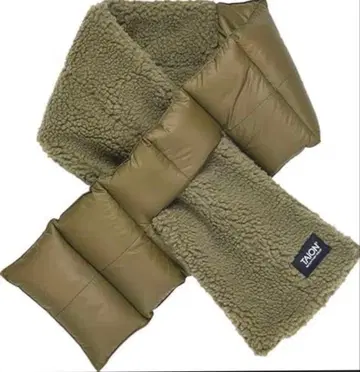 새상품 TAION 머플러 리버서블 비대칭 다운 올리브