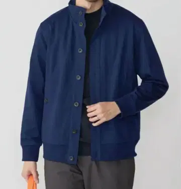 SHIPS 스탠드 리브 블루종 네이비 L