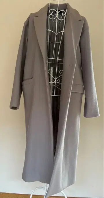 그레이 롱 코트 올리브 벨트 포함