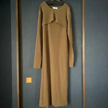 ADAM ET ROPE 브라운 니트 롱 원피스