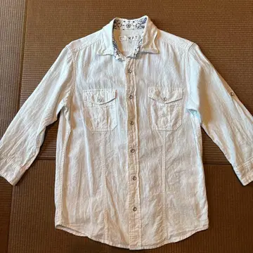 R.P.T. 화이트 7부 소매 셔츠 M