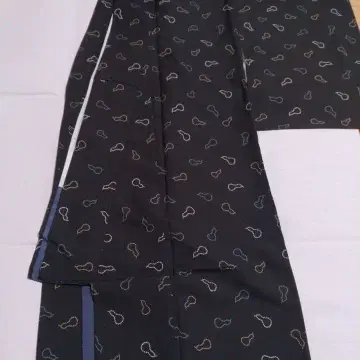 코몬 기모노 블랙 베이스 컬러풀 표주박 무늬 워셔블 기모노