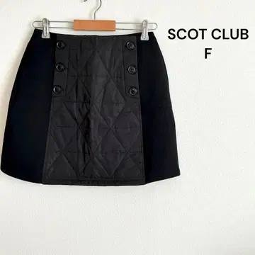 새상품 스콧 클럽 타이트 스커트 미니 기장 퀼팅 스트레치 블랙