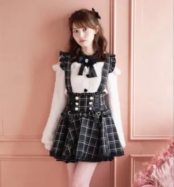 LIZLISA 레이스업 서스펜더 부착 치마바지