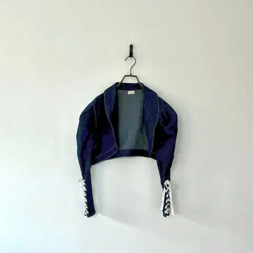 구제 의류 일본제 데님 자켓 레이스업 짧은 기장 크롭 개성있는 멋쟁이