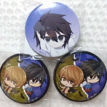 DEATH NOTE L 야가미 라이토 미니 캐릭터 캔뱃지 3개 세트