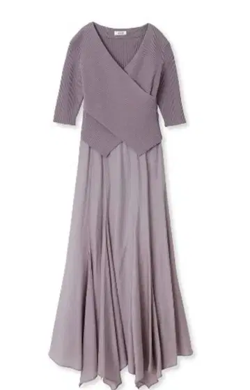 FRAY I.D 니트 콤비 원피스 라벤더