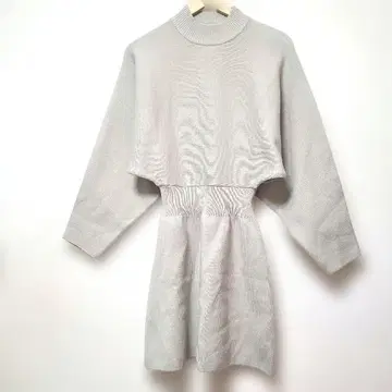 sly 허리 리브 니트 숏 원피스 베이지