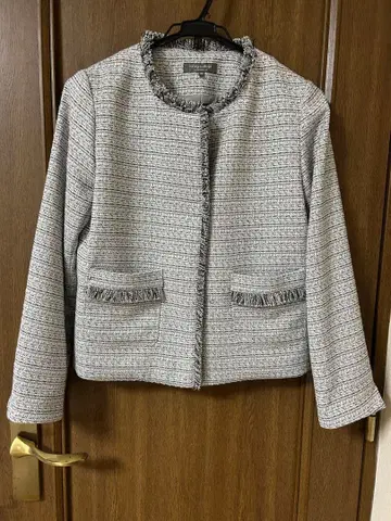 라메 트위드 라이크 노카라 자켓 유나이티드 애로우즈 L