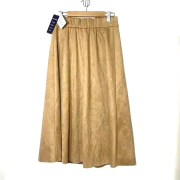 새상품 simplicite 베이지 스웨이드풍 플레어 스커트 프리 사이즈