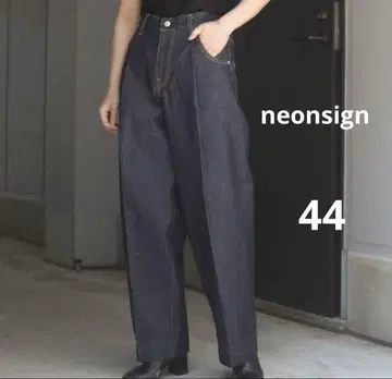 네온 사인 와이드 데님 슬랙스 44