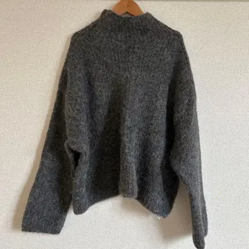 미라 오웬 보틀넥 골지 니트 풀오버 알파카 혼방