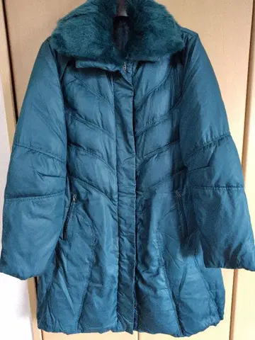 퍼 달린 롱 다운 자켓