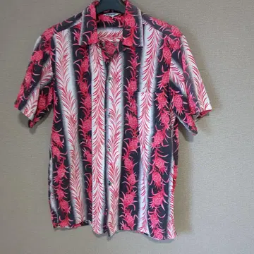 알로하 셔츠 코튼 플라워 프린트 하와이 제조