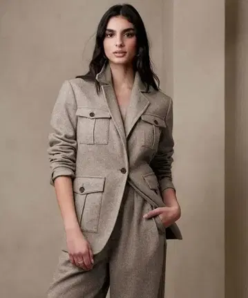 미사용 바나나리퍼블릭 사파리 블레이저 헤링본 4 사이즈 베이지