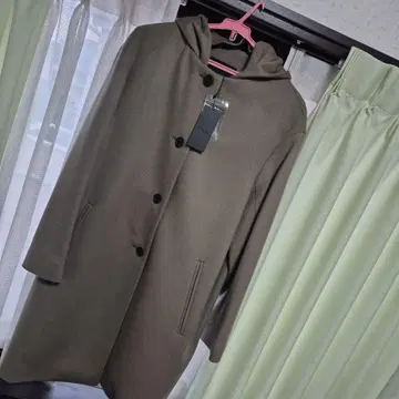 [택 포함 새상품] ICB 후드 부착 롱 코트 베이지 브라운