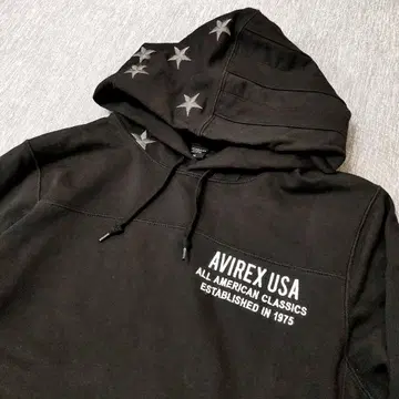 [ AVIREX ] 아비렉스 스웨트 후드티 풀오버 자수 로고 Y2K