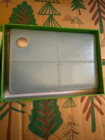 라이트 블루 가죽 지갑