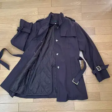 새상품급 여성용 숏 트렌치코트 라이너 포함 다크 브라운 11호