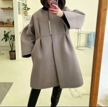 Myu 미유 센터 펄 플레어 본딩 코트