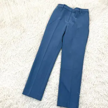 새상품급 플라스테 속기모 슬랙스 센터 프레스 팬츠 하이웨스트 슬림 레그