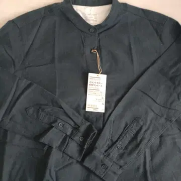 [ 새상품 ] 무인양품 양면 기모 플란넬 스탠드 카라 긴팔 원피스