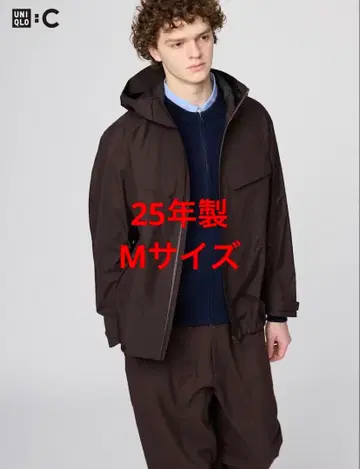 [ 새상품 ] UNIQLO:C 블록 테크 후드티 다크 브라운 M 사이즈