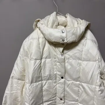 탑밸류 다운 자켓 (3L) 화이트 후드 탈부착 가능 따뜻한 경량 빅