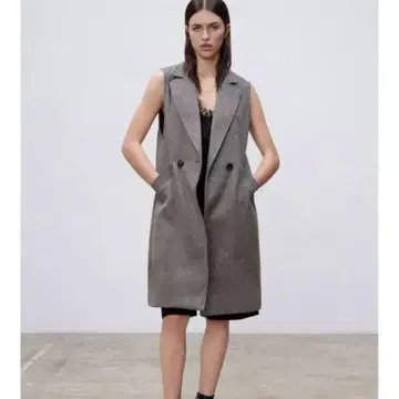 [ 새상품급 ] ZARA 더블 브레스트 소프트 베스트 롱베스트