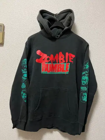 하드코어 초콜릿 x ZOMBIE RUMBLE 후드 맨투맨 / L 블랙