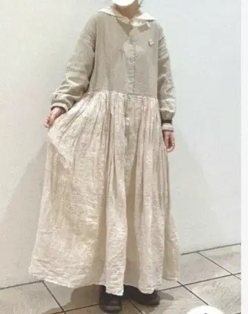 사만사 모스모스 패턴 절개 개더 원피스