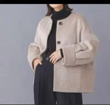 새상품급 그레디 브릴리언트 Aulief 모헤어 샤기 코트 노카라