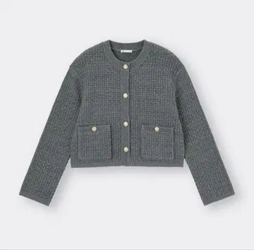 지유 그레이 노카라 자켓 새상품 S